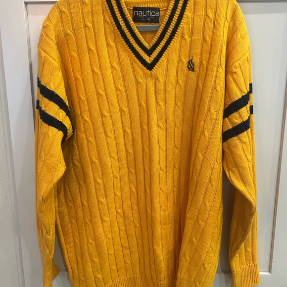 Nautica Other - Nautica Men's V-Neck Sweater in Yellow and Navy grandpa preppy vintage XL